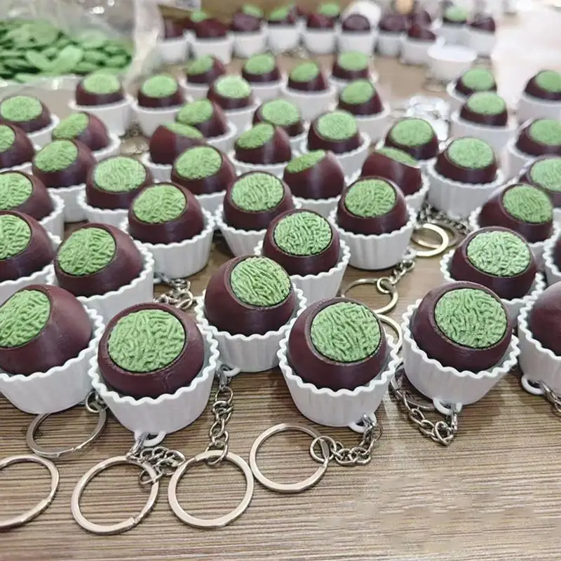 Chocolate Shape Keyboard Keychain Easy to Carry Squeeze Fidget Toy Stress Relief Antistress Gadget for Commuting Adults