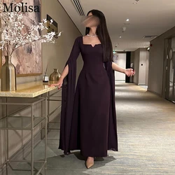 MOLISA Simple Chiffon Party Evening Gown 2024 New Formal Occasion Dress A-Line Square Collar Ankle-Length Pleated فساتين الحفلات