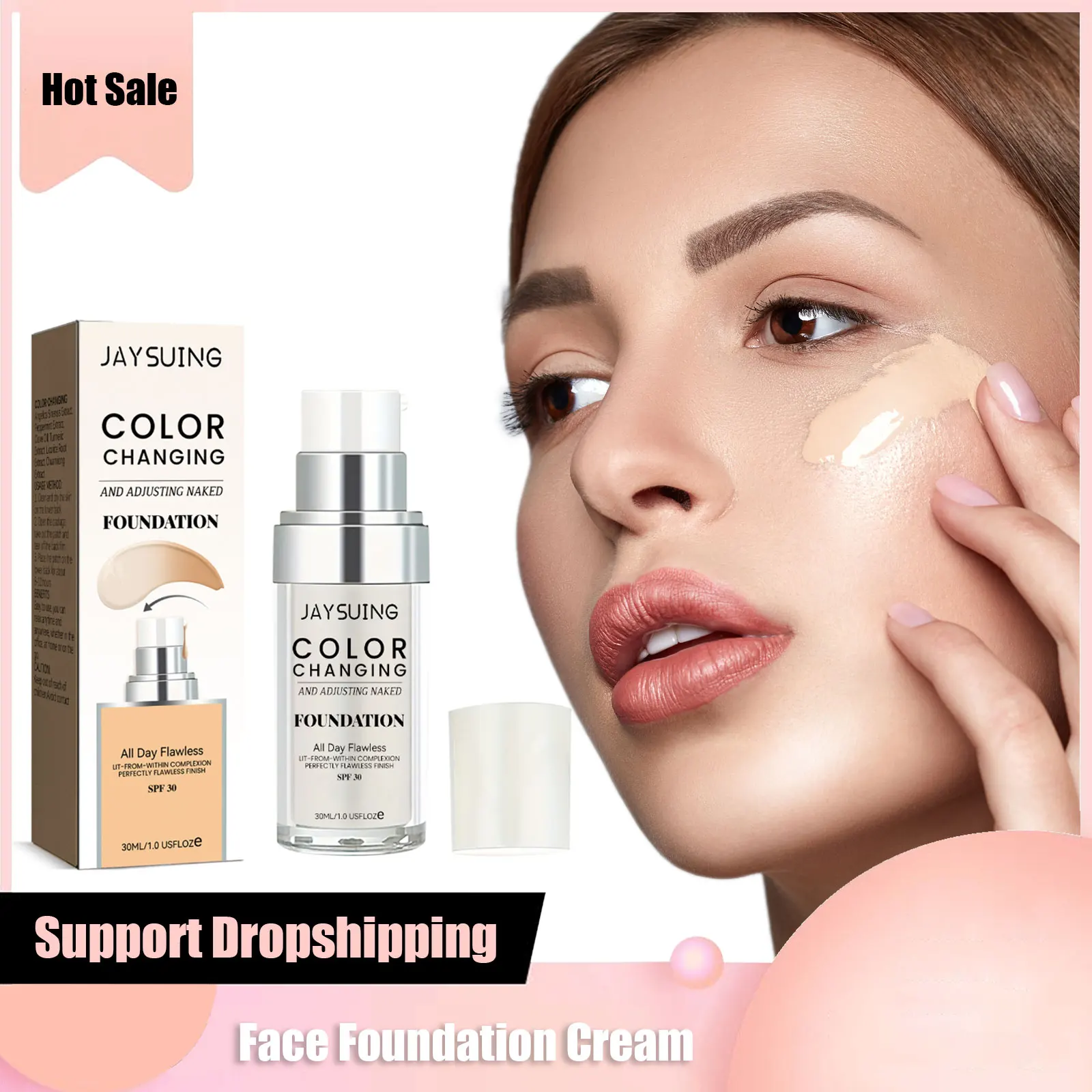 

Face Foundation Cream Oil Control Full Coverage Acne Spots Dark Circle Brighten Whiten Long Lasting Waterproof Concealer Liquid