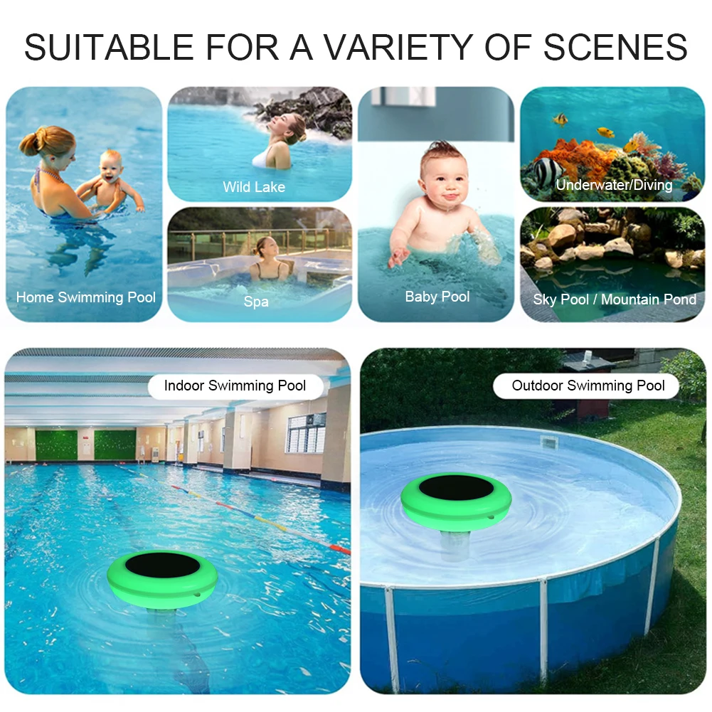

Solar Powered Copper Pool Cleaner of Multi-Colored LED Night Light Pool Cleaning Purifier for Above Ground Pool Up To 35.000 Gal