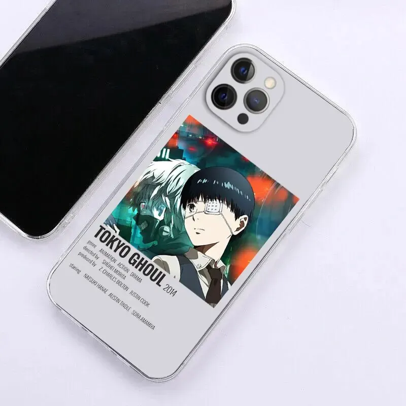 Soft Clear TPU Phone Case for IPhone15 14 13 XR X XS 12 11 Pro Max 7 Plus SE2 Japanese Anime Tokyo Ghoul Japan Suave Cover Coque