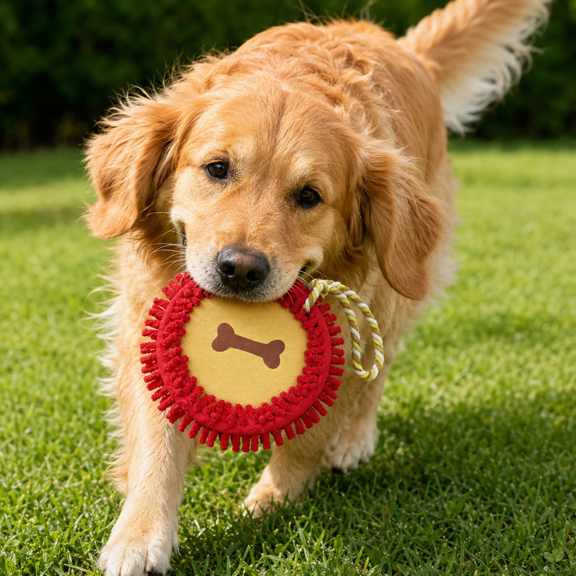 Pet Dog Tassel Flying Disc Teething Chew Toy Durable Bite Proof Interactive Training Play Puppy Golden Retriever Accessories