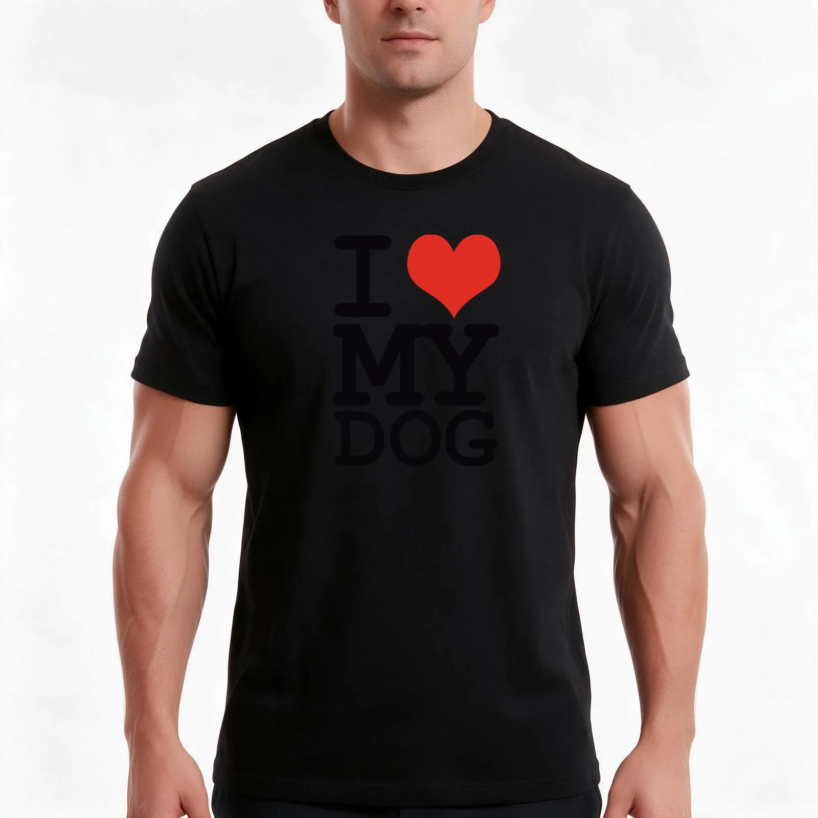 I love my dog T-Shirt, Summer Casual Cotton Tee, Oversized Streetwear Tops, Vintage Graphic Print, Loose Fit Short Sleeve