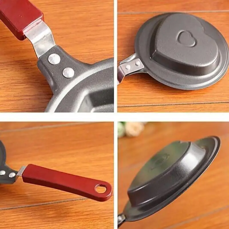 Mini Egg Fry Kitchen Supplies Breakfast Love Pan Pancake Pan Heart Omelette Pan Jarhead Without Pot Cover Cast Iron Black Items