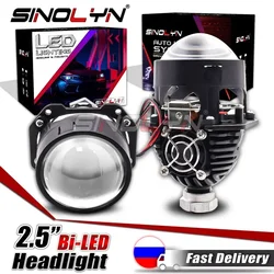 Sinolyn 2.5 Inch Bi LED Projector Lenses H7 LED H4 H1 9005 9006 Headlight Angel Eyes Auto Headlamp Car Lights Car Accessories