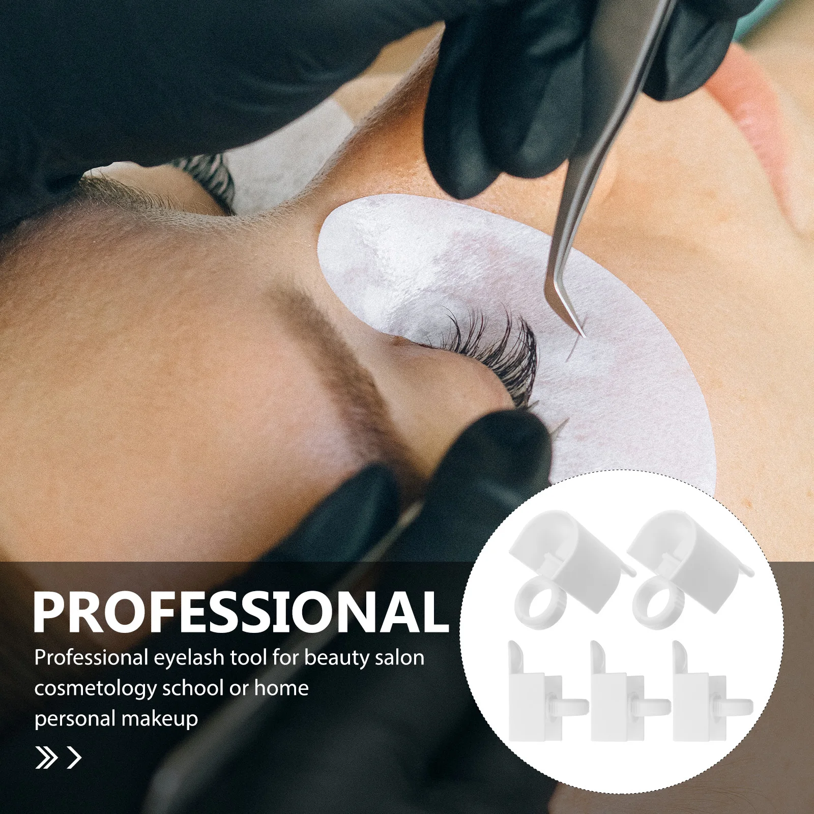 

5 set Grafting Cup Plastic U Shape Holder For Eyelash Extension Finger Rest With Glue Groove Salon Supply Eyelash Tool