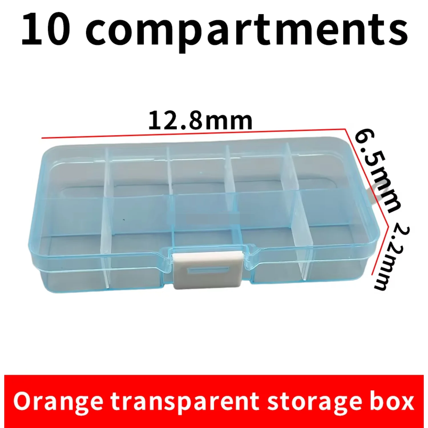 10 Slots Cells Colorful Portable Jewelry Tool  Box Container Ring Electronic Parts Screw Beads Organizer Plastic Case