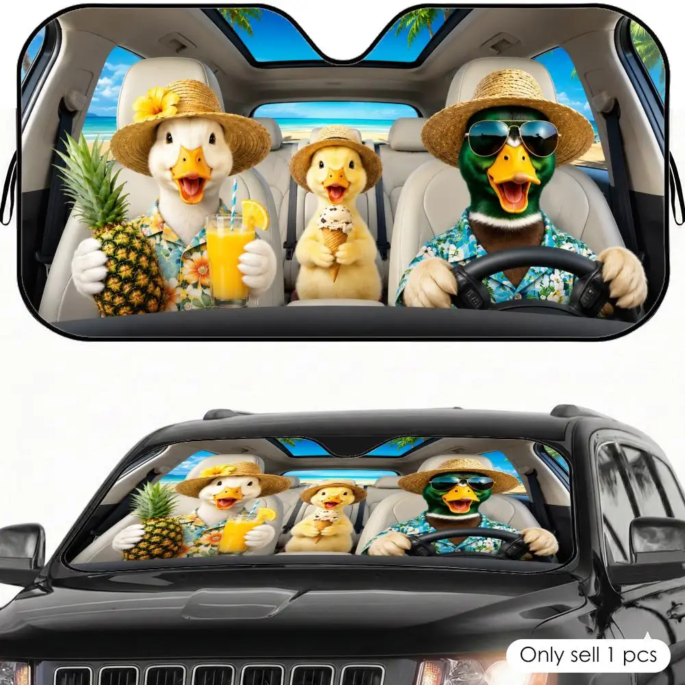 

Duck Driving Car Sun Visor Foldable Front Windshield Car Sunshade Reusable Aluminum Foil UV Heat Insulation Cover