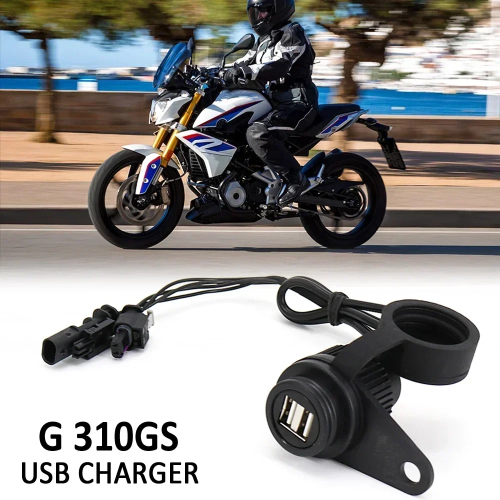 USB Double Socket NEW Motorcycle Accessories For BMW G310GS G 310 GS G 310GS With Lossless Line