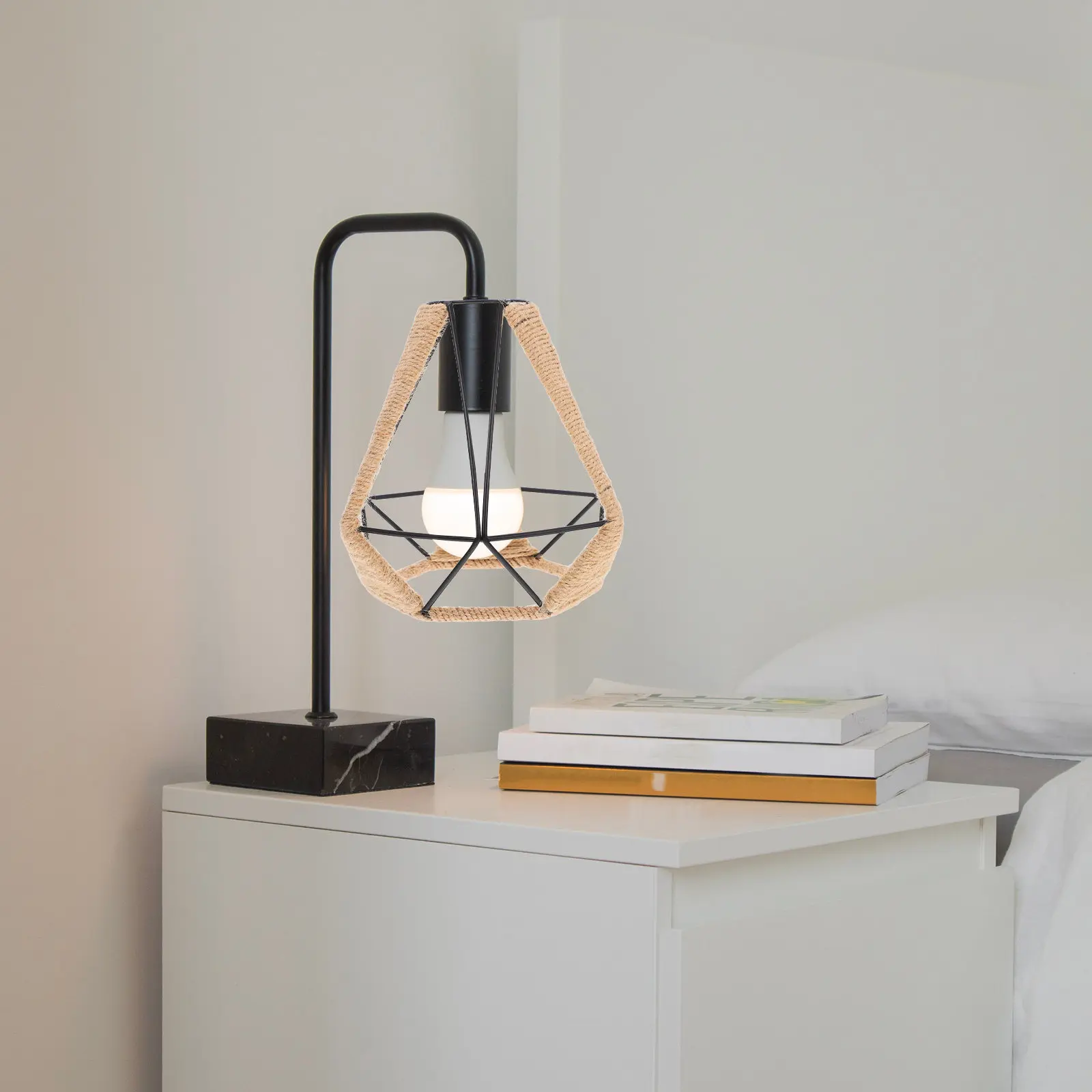 

Плетеный веревочный металлический абажур в индустриальном стиле, чехол для подвесного светильника, для потолочных, настенных, напольных и настольных ламп, рустикальный светильник для дома