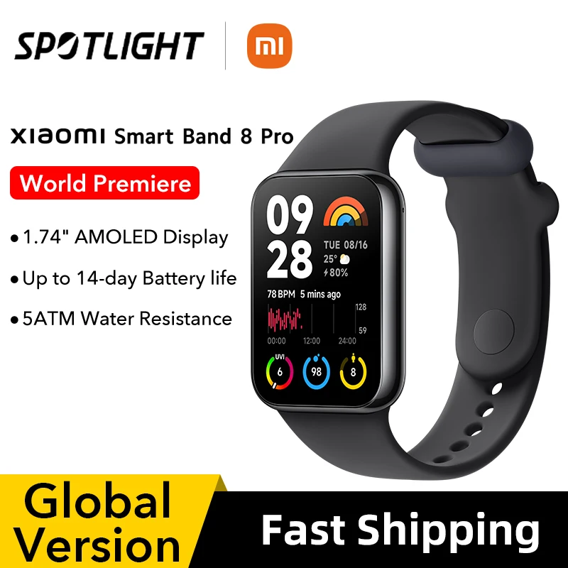 Dünya Prömiyeri Küresel Sürüm Xiaomi Smart Band 8 Pro 1,74” AMOLED ekran Dahili 14 günlük pil ömrüne kadar Akıllı Bant