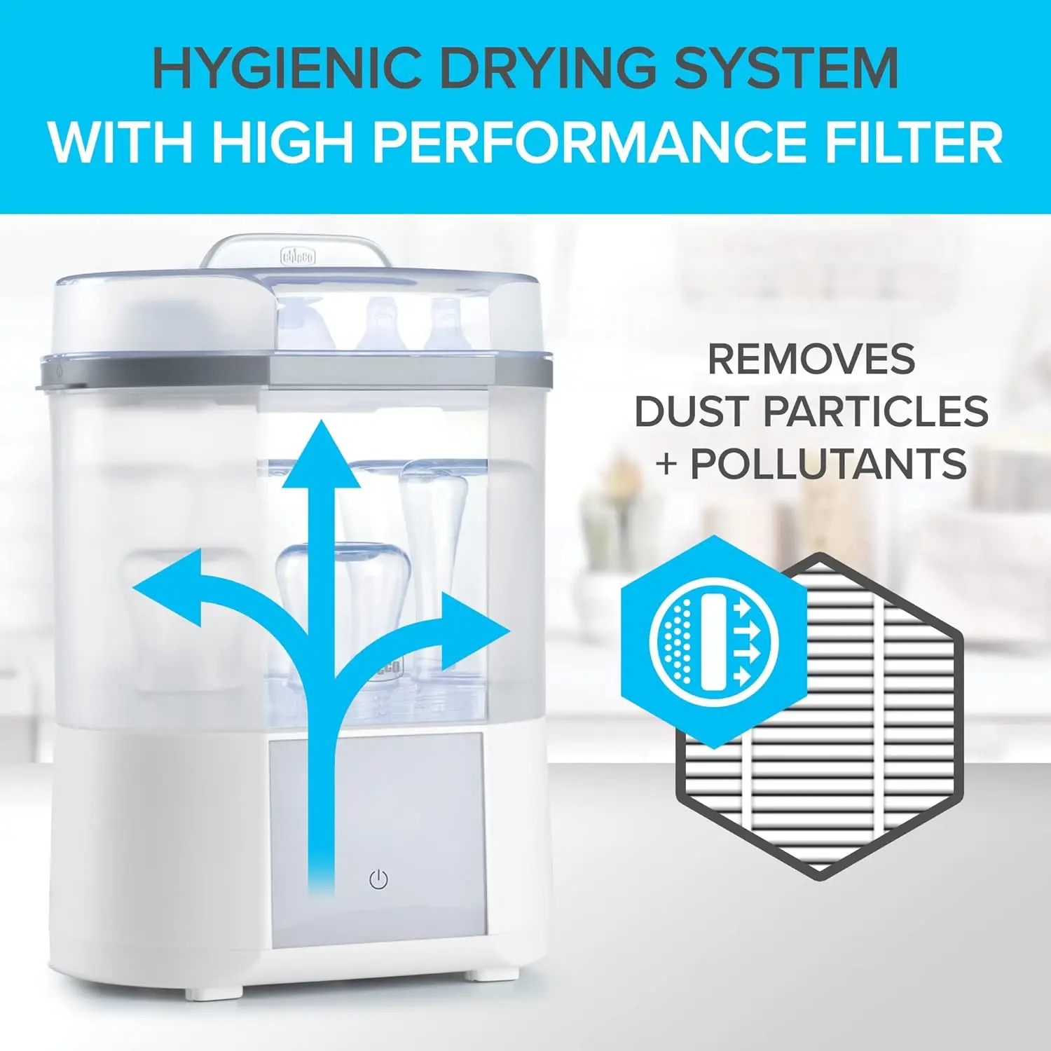 전기 스팀 살균기 및 건조기 아기 병 및 액세서리용 |   99.9% 세균 제거, 4가지 모드, 자동 꺼짐 기능