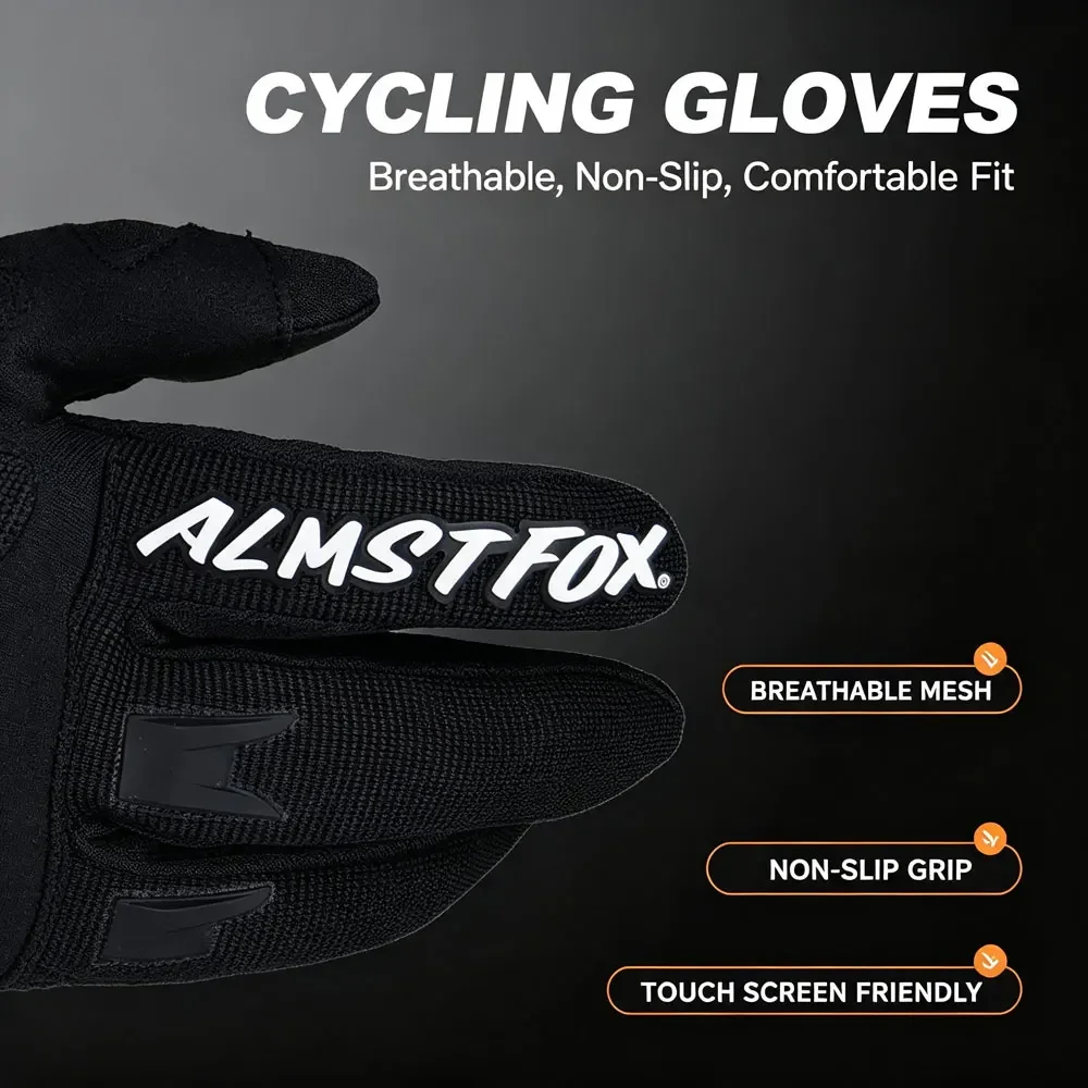 ALMST FOX Mountainbike-Handschuhe Stoßdämpfende Motocross-Handschuhe Atmungsaktive Touchscreen-Handschuhe Rutschfeste Fahrrad- und Motorradhandschuhe für Männer – Detail 4