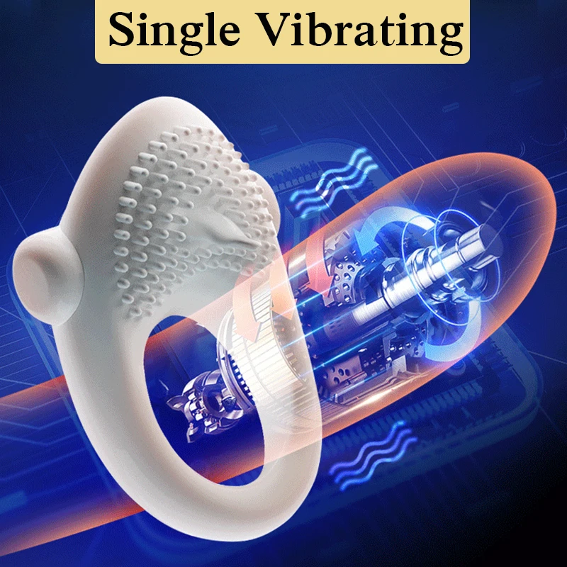 New Vibrating Cock Rings Vibrating Male Delay Ejaculation Clitoris Stimulation Penis Ring Vibrator Sex Toys for Men Adult 18+