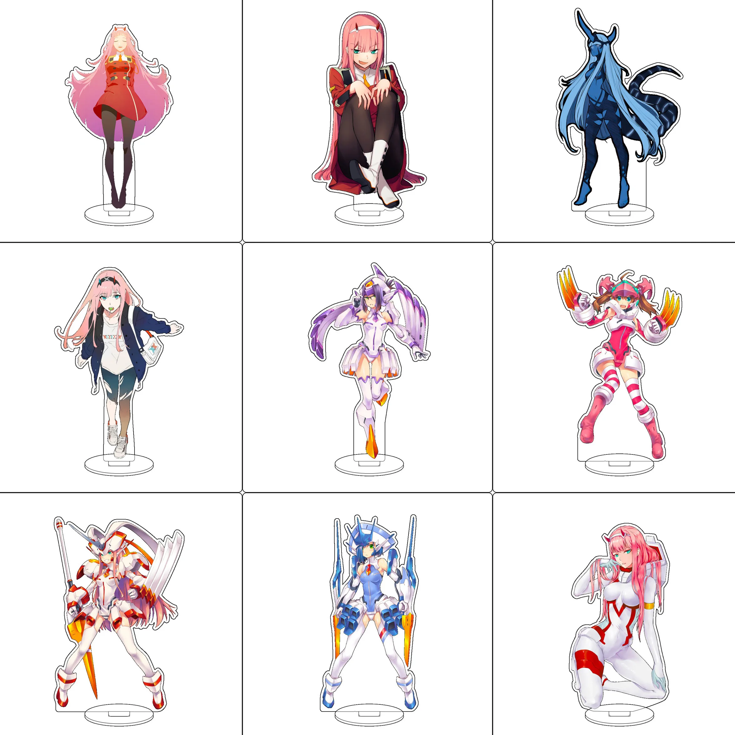 Soporte acrílico de Anime DARLING in the FRANXX, adornos IKUNO KOKORO MIKU Goro Ichigo Hiro Zero, soporte de dos figuras, regalos de Halloween