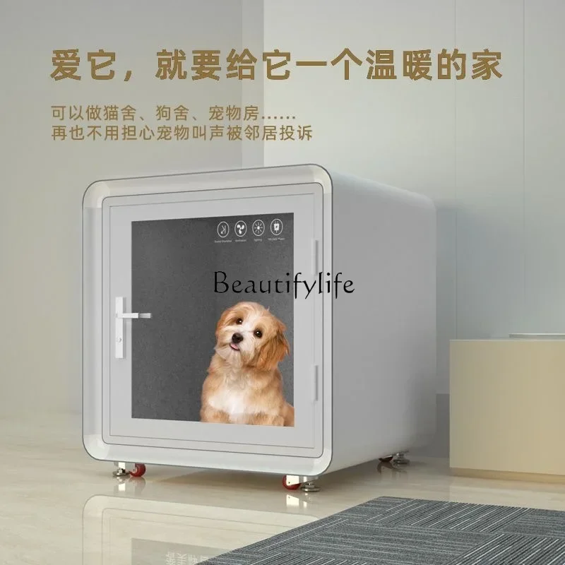 Pet Soundproof Room Movable Mini Mobile Anti-Disturbance Kennel Cat Soundproof Box Cover Glass Room