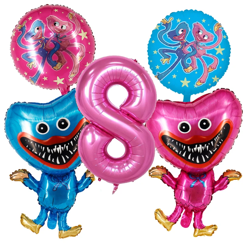 Ensemble de ballons numérotés Poppys Playtime, décoration d'anniversaire pour garçon et fille, ballons en feuille Huggy Wuggy, fournitures de fête pour baby shower, cadeau