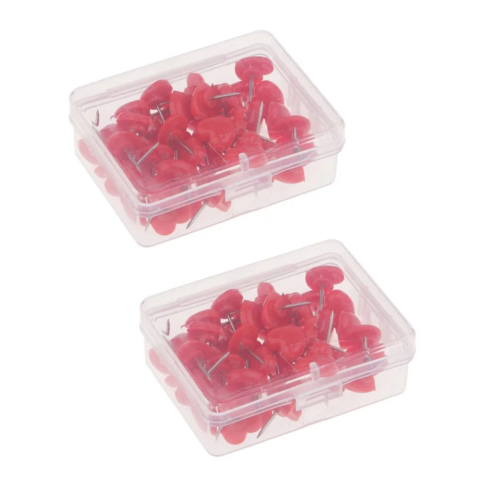 

100pcs Plastic Heart Shaped Thumbtacks Drawing Push For Maps Calendars Whiteboards Home Office Classroom Notification Tool Board