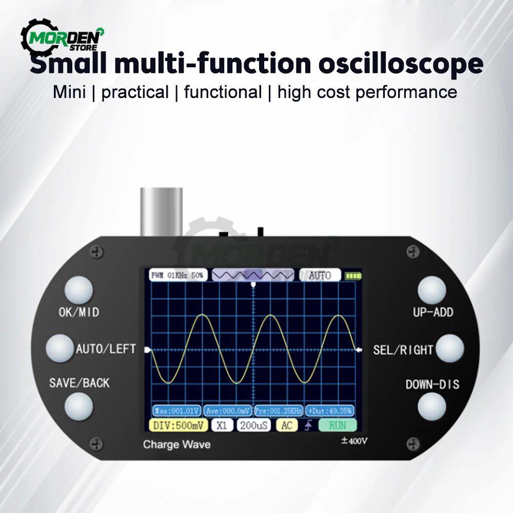 FDS138 Mini oscyloskop cyfrowy 2.5Mhz częstotliwość próbkowania 200Khz pasmo AUTO 80Khz PWM do elektronicznego narzędzia do naprawy