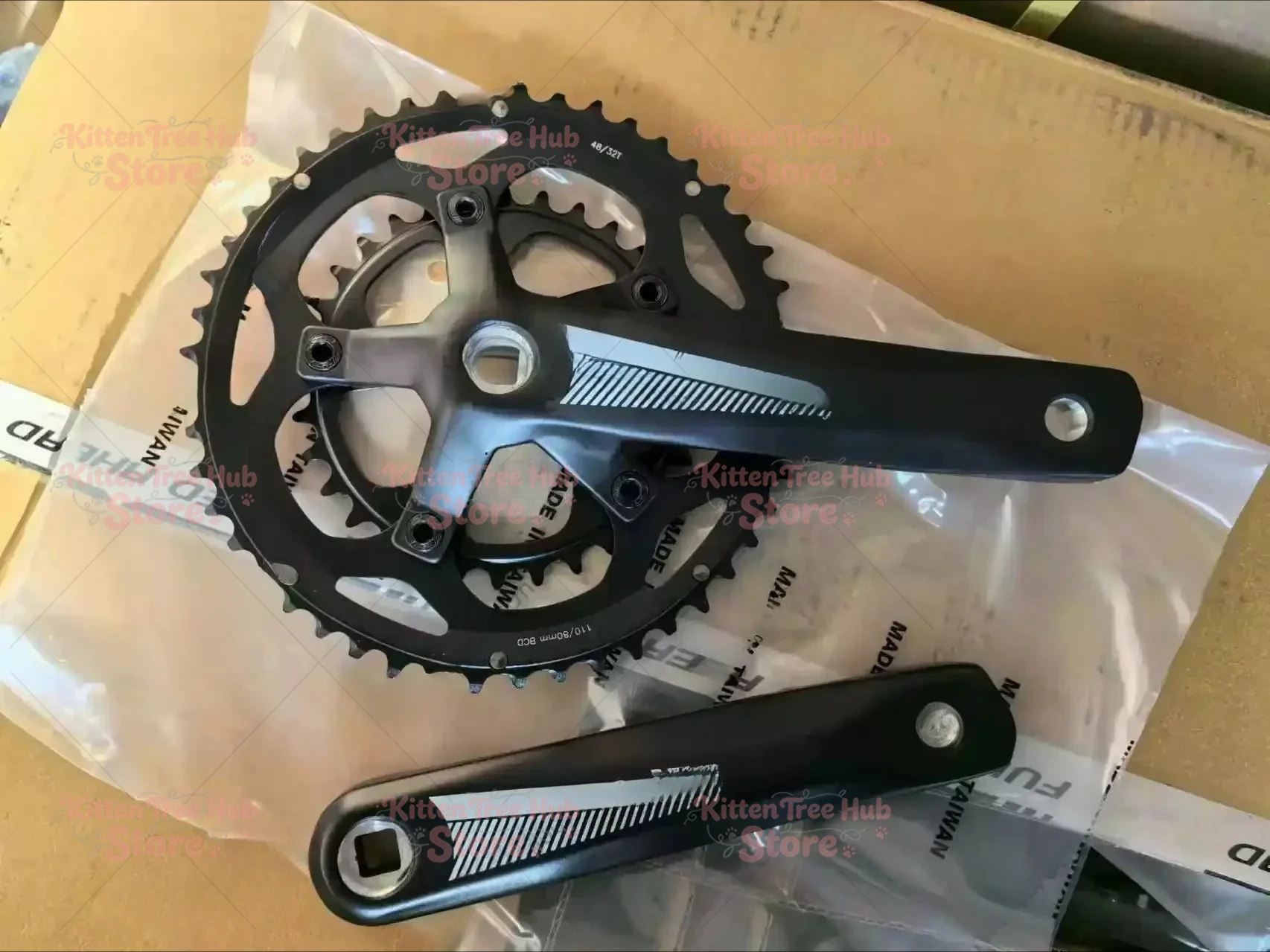 For Tempo Compact Road Chainset, 50/34T or 48/32T with 170-175mm Crank Arm JIS Square Taper 110/80mm BCD 10/11 Speed