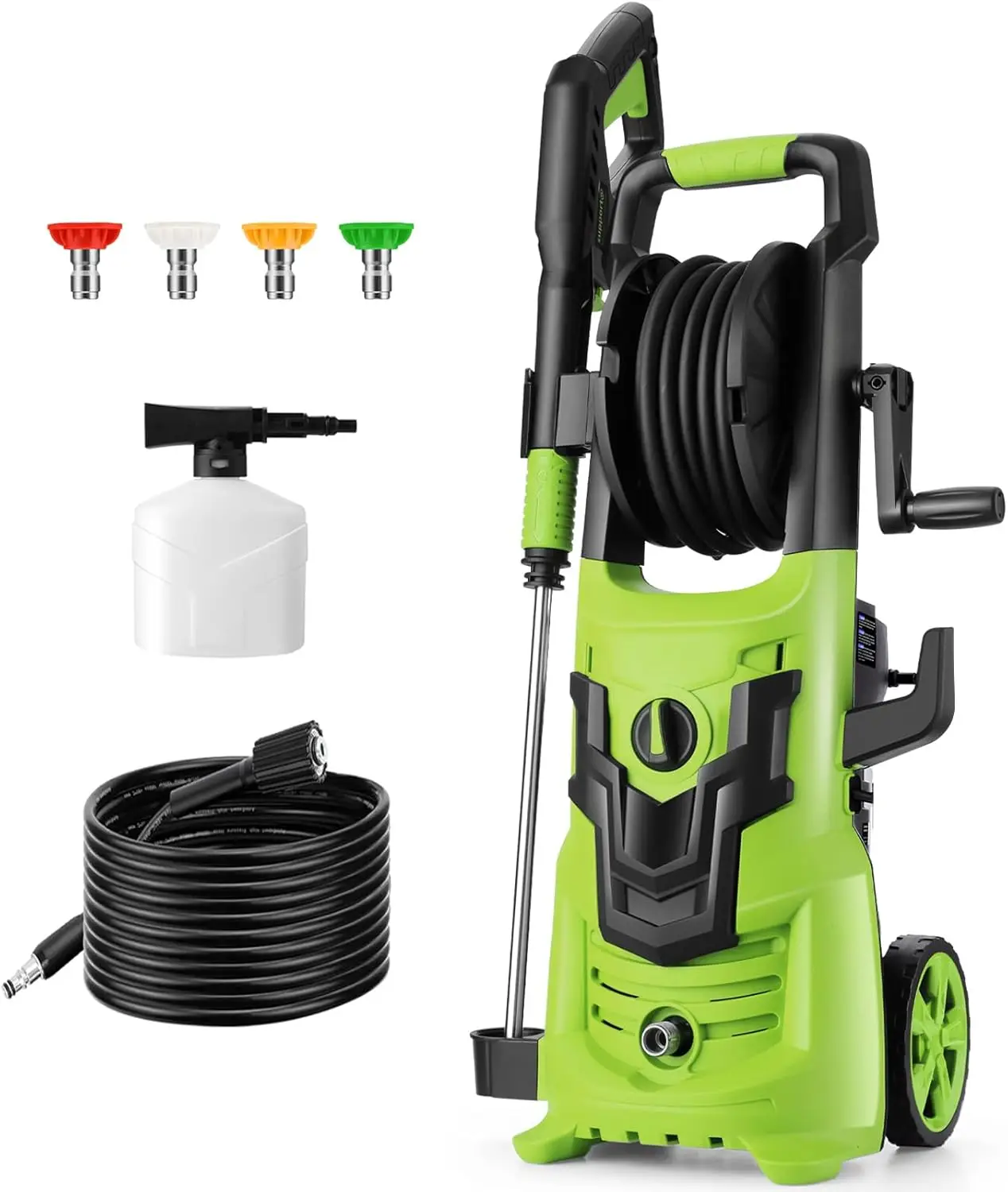 

4500PSI 4.0GPM Electric Pressure Washer with 33FT Extension Pressure Washer Hose and 4 Nozzles, Compatible with Extended Underca