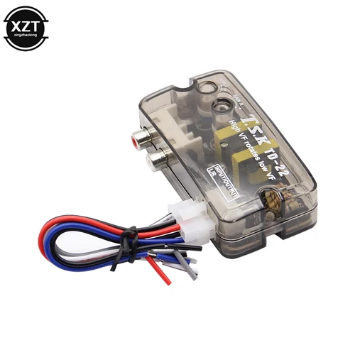 Imagen 2 del producto Convertidor de Audio para coche, adaptador de nivel de altavoz de línea de frecuencia ajustable alta a baja estéreo RCA de 12V con función de retardo, 1 ud.