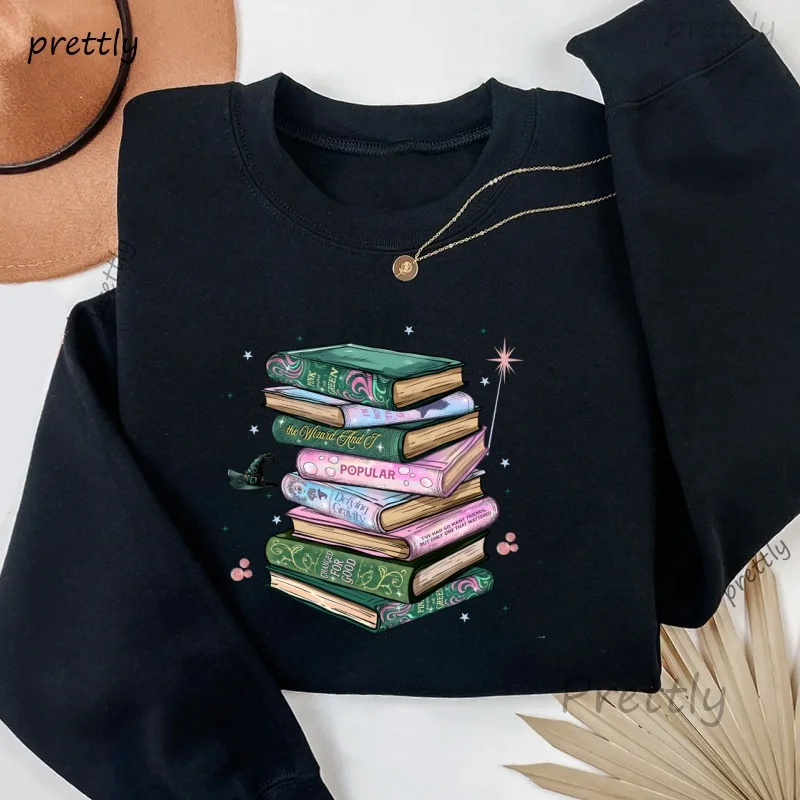 Mèche changé pour bon livre sweat femmes hommes baguette magique col rond sweats pull décontracté à manches longues femme vêtements