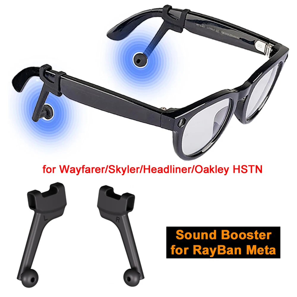 Sound Booster Amplifier for RayBan Meta Smart AI Glasses Sound Guide Tube for Wayfarer/Skyler/Headliner/Oakley HSTN Accessories