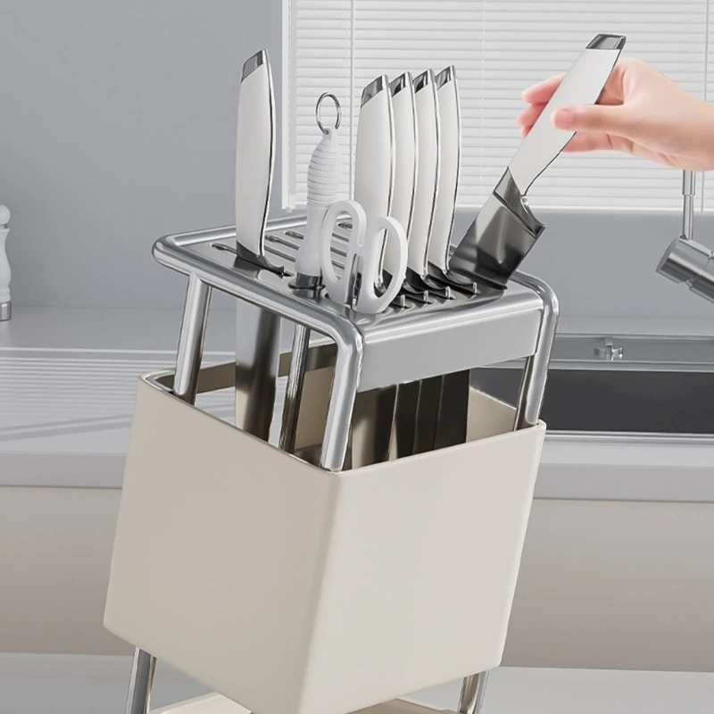 Q81C Compact Kitchen Castlery Block Slanted Insertion Multifunktion Cutleries Lagerregal
