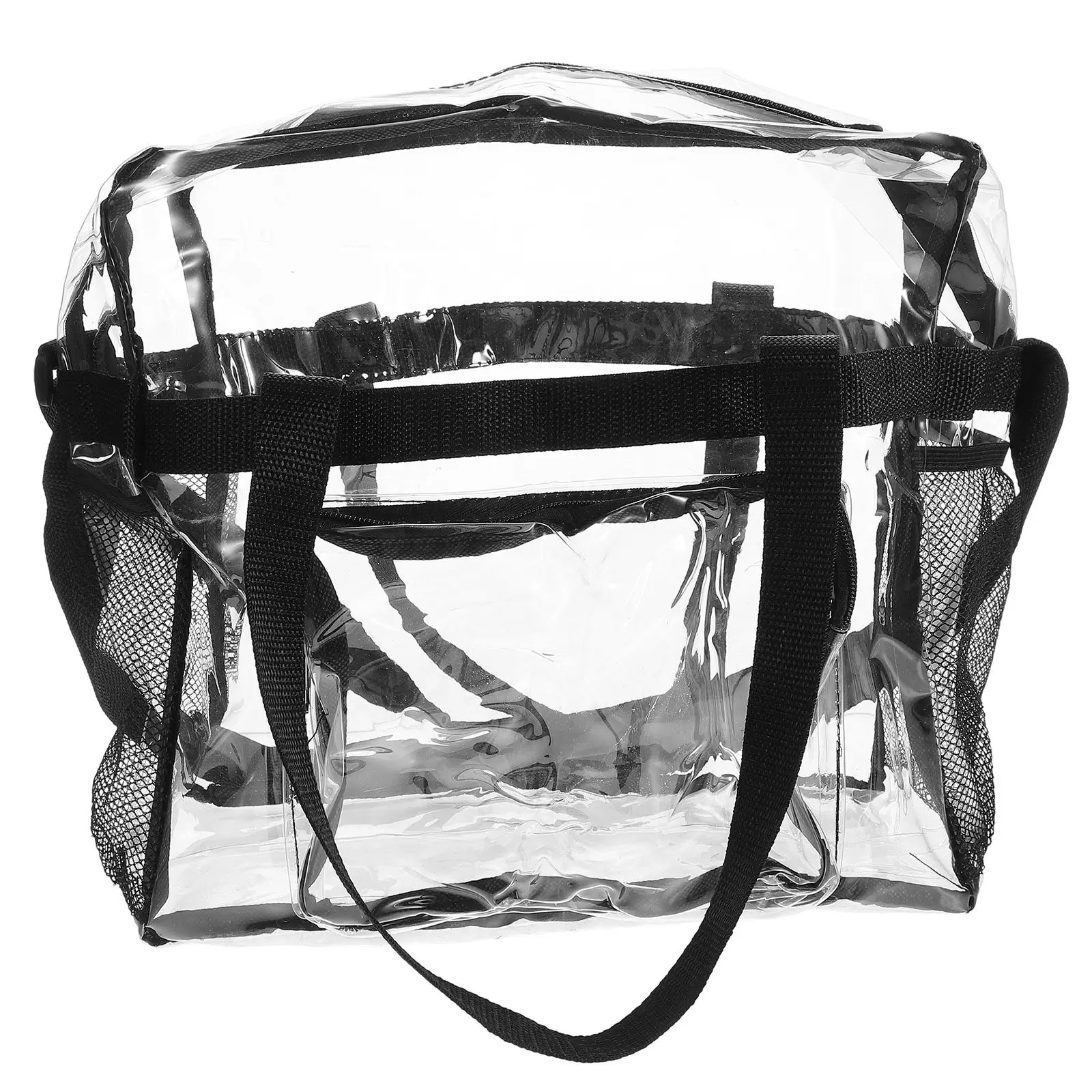 1Pcs Oversized Clear Jelly Bag Chic Transparent Shoulder Pouch PVC Fashion Female Pouch for Outing Travel School Trendy