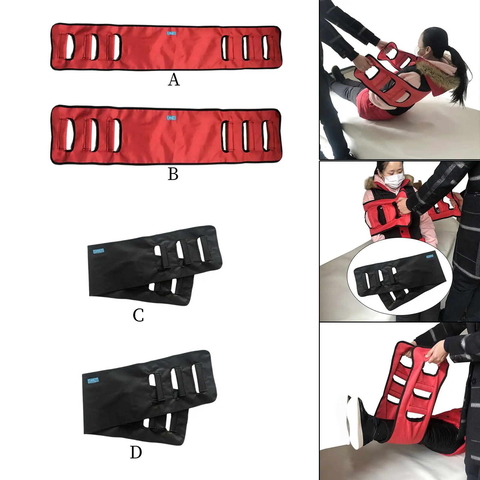 

Transfer Belts with Three Grippers Smooth Easy Lift Pull Strap for Elderly
