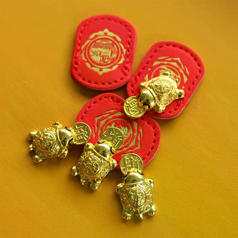 /PFU/Wealth Turtle Fengshui Lucky Turtle Wallet Charm Money-biting Turtle Ornaments Decor Auspicious Turtle Statue Lucky