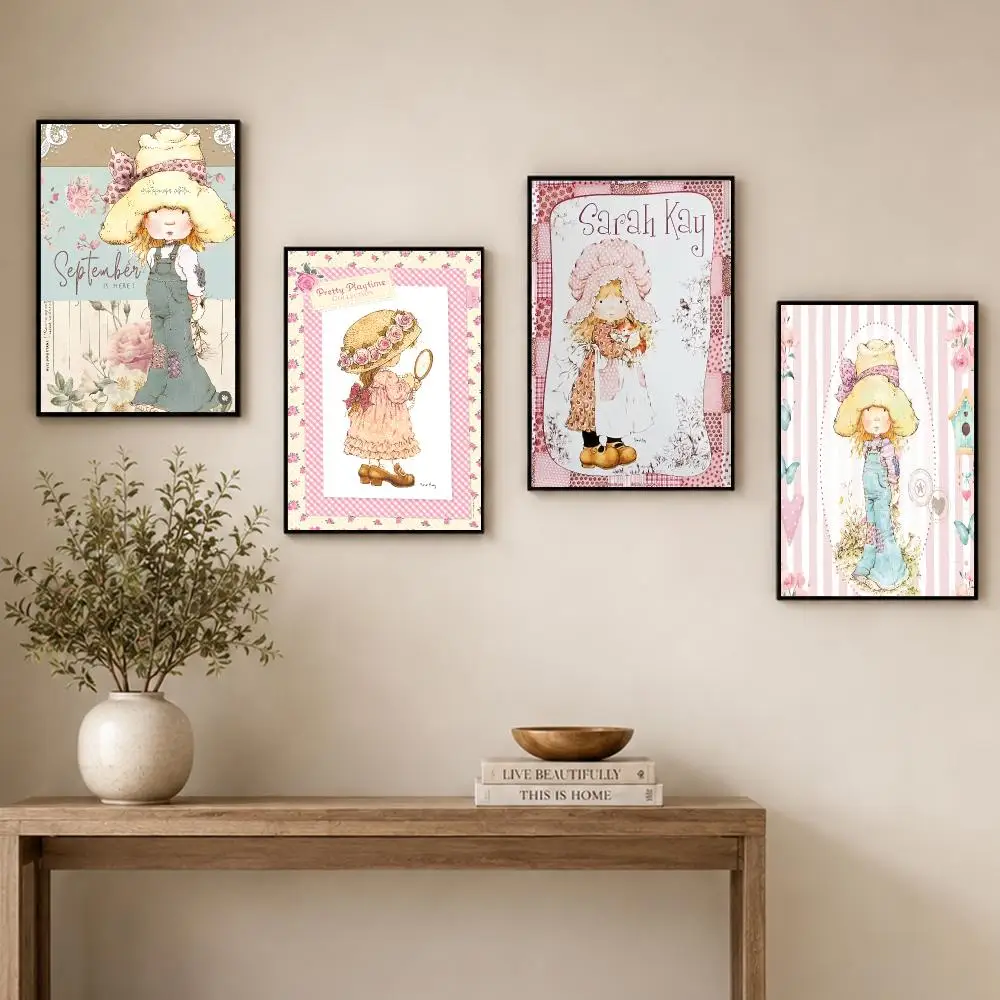 Art S-Sarah K-Kay Swing Girl Painting Calligraphy Canvas Painting Art For  Living Room Home Decor Wall Decoration Decals Gift