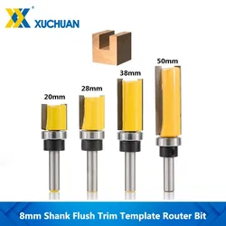 1pc 8mm Shank 3/4'' Diameter Flush Trim Template Router Bit Carbide CNC End Mill Woodworking Straight Trimming Milling Cutter