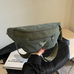 Large Capacity Storage Waist Bag Corduroy Fanny Pack For Women Big Blet Bag Multi-Functional Chest Bags Banana Waist Packs