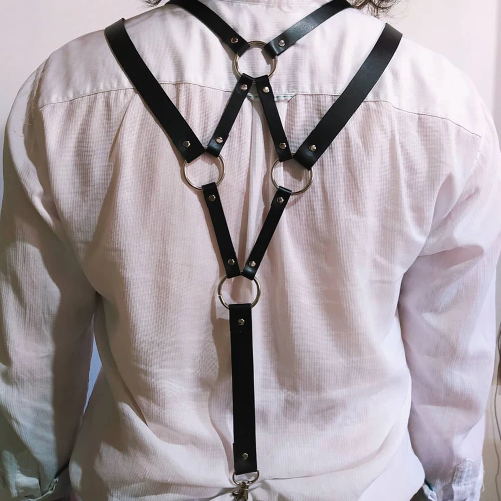 Men's Bib Suspenders Men's Gentleman's Bib Clip Hook Shoulder Casual Shirt Baita Harness