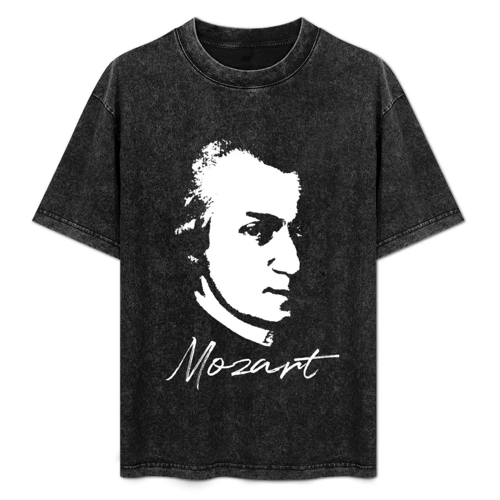 Wolfgang Amadeus Mozart Portrait Classical Composer T-Shirt Big Size Short Sleeve Casual Top