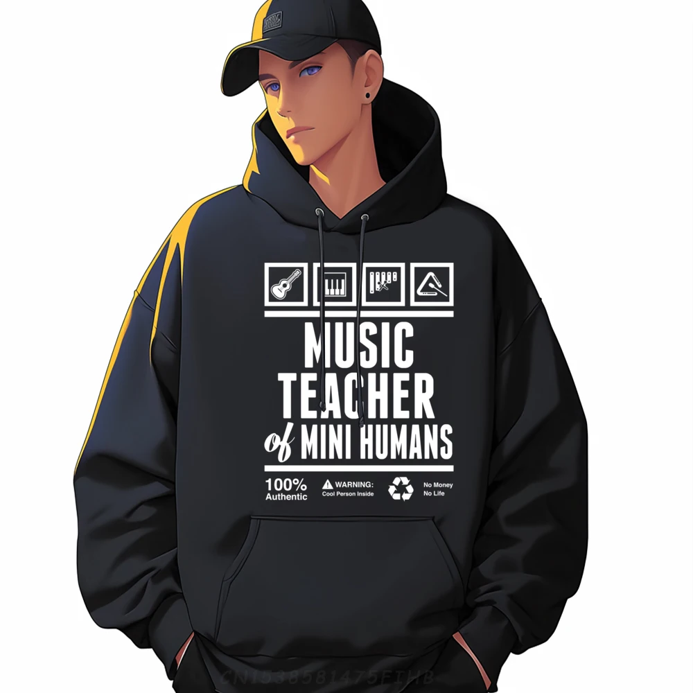 Funny Music Teacher of Mini Humans Information Design Luxury Designer Breathable Oversized Hoodies Men Hip Hop