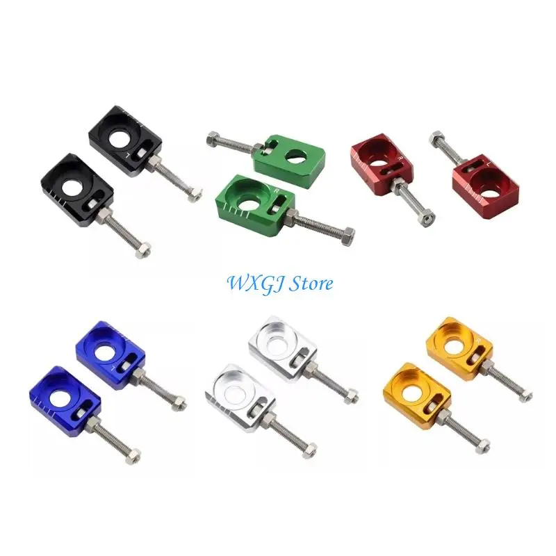 

37JE 2Pcs Electric Bike Motorcycle Aluminum Rear Wheel Axles Hub Chain Adjuster