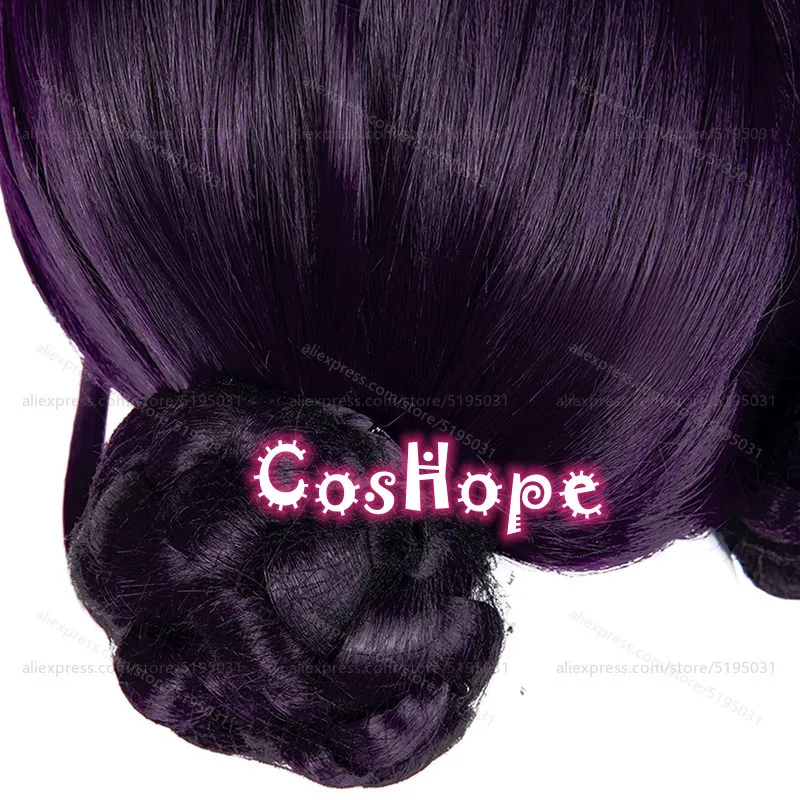 KPop デーモンハンターズ ゾーイ コスプレウィッグ黒紫かつらアニメ耐熱合成かつらハロウィンカーニバル衣装