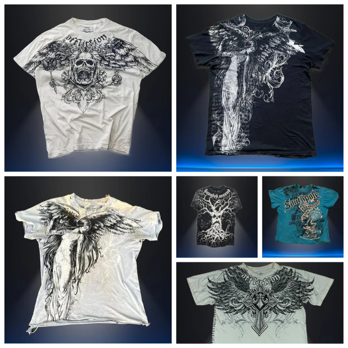 

2025/26 НОВАЯ рубашка Affliction, уличная футболка в стиле хип-хоп, футболка большого размера в стиле Харадзюку, топ с буквенным принтом, мужские повседневные топы, новинка