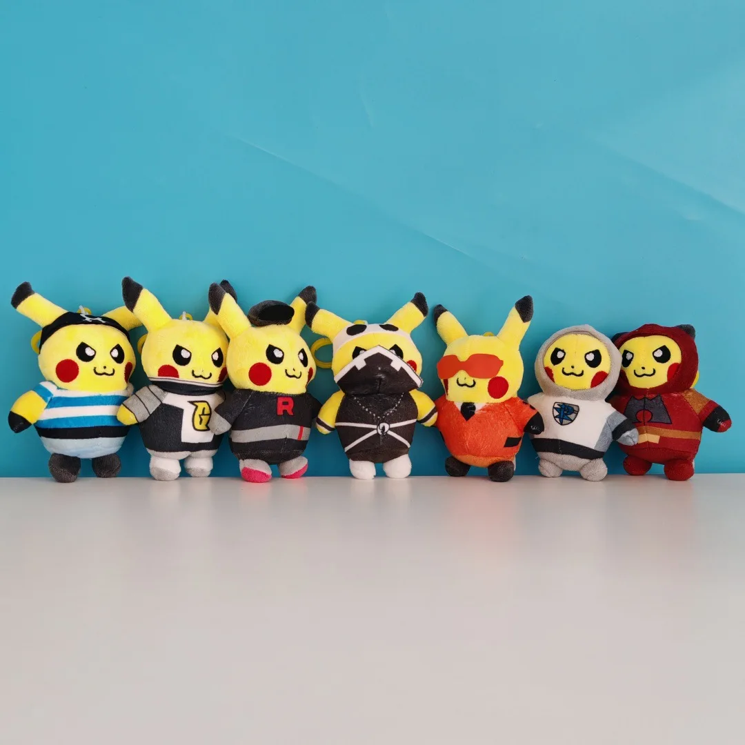 

7pcs/lot Pokemon Pikachu Anime Plush Keychain Hanging Doll for Bag Pendant Kids Gift Kawaii Soft Stuffed Figure Collection