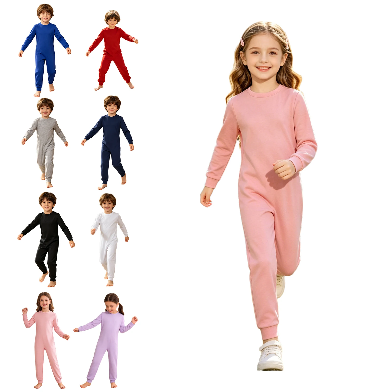 Children Boys Girls 3Pcs/Set Anti-strip Adaptive Rompers Long Sleeve Back Zipper Cotton Jumpsuit for Autism Kids Special Needs