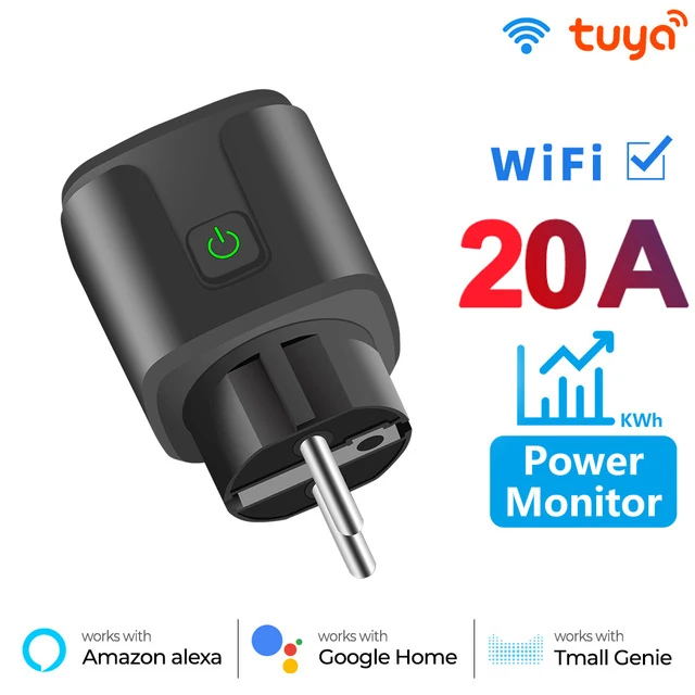 TUYA Smart Plug WiFi Socket EU 16A/20A Met Power Monitor Timing Functie Spraakbesturing Werkt met Alexa GoogleHome