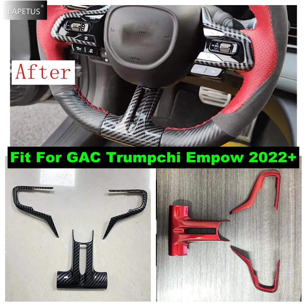 

For GAC Trumpchi Empow 2022 - 2025 Steering Wheel Frame Panel Decoration Cover Trim Red / Carbon Fiber Accessories Interior