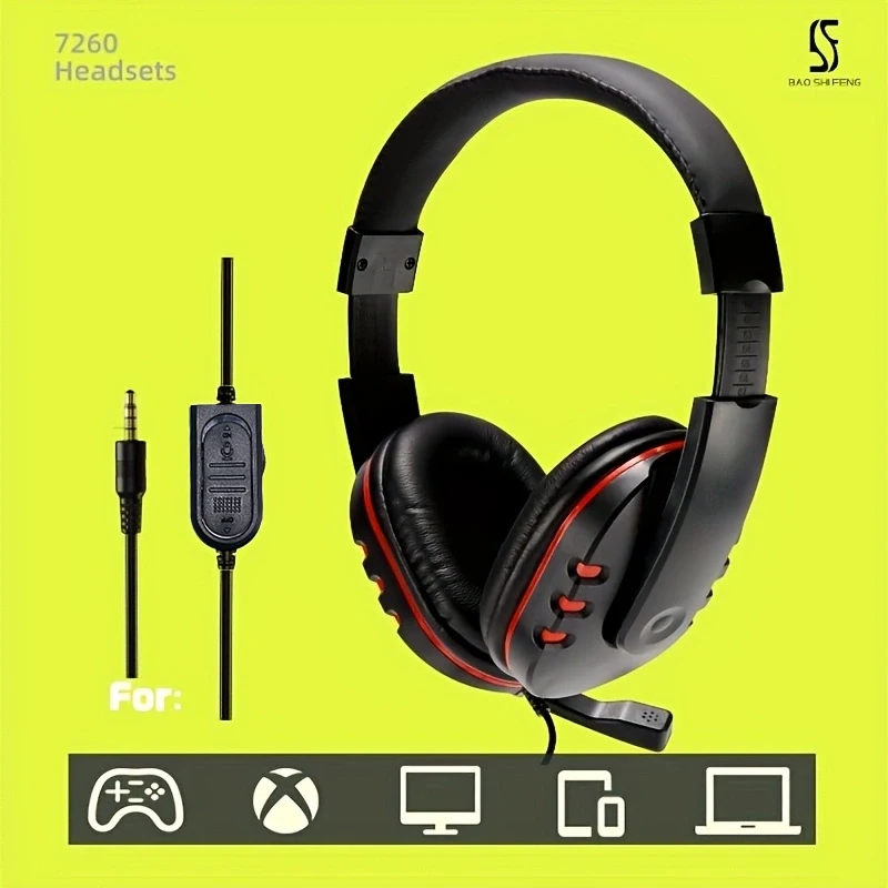 Casque de jeu filaire sur l'oreille unisexe pour ordinateurs portables, ordinateurs de bureau, appareils de jeu, idéal pour les cours en ligne, réunions, jeux avec sou HD