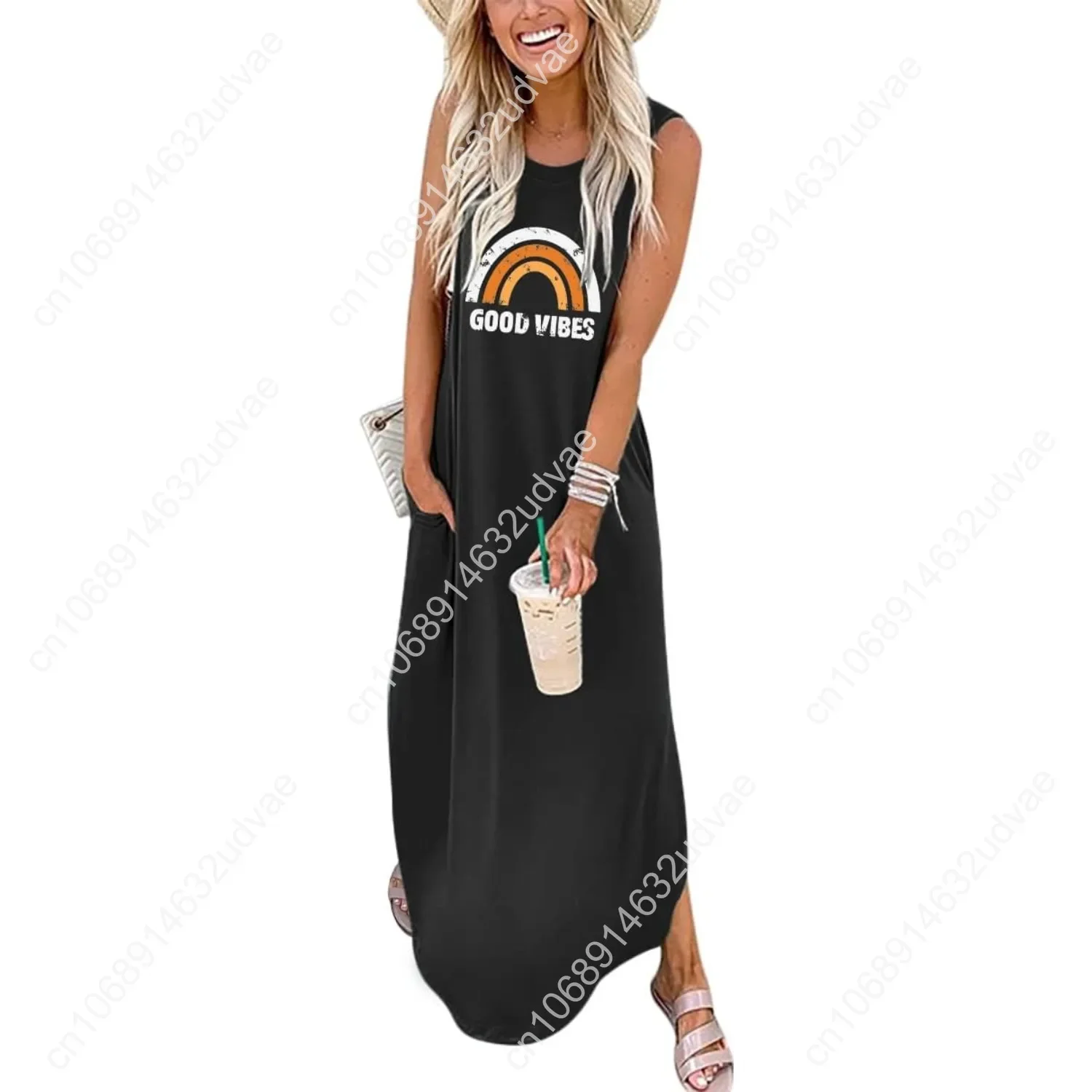 

Women Casual Loose Sundress Sleeveless Split Maxi Long Beach Shirt Dress Travel Vacation 2025 Summer Outfits