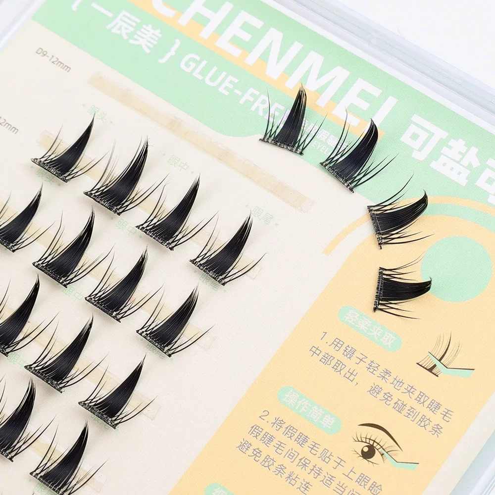 Pestañas postizas autoadhesivas de visón falso 3D, maquillaje de 6 filas/caja, pestañas de Manga, pestañas de Anime, luz suave, herramienta de extensión de pestañas naturales