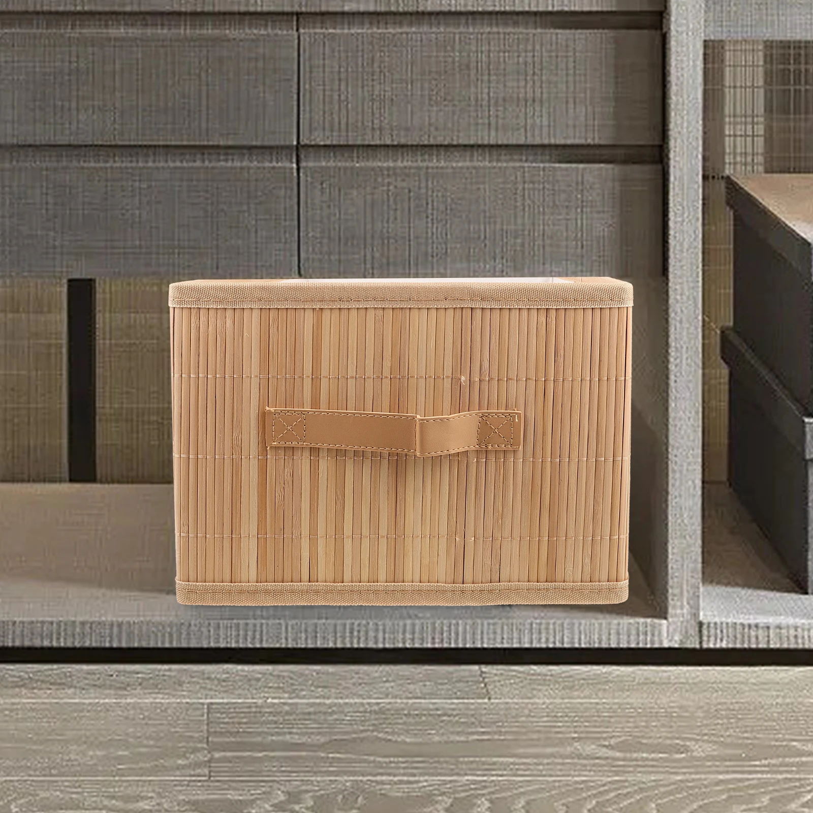 

Bamboo Storage Bin Foldable Large Capacity Wardrobe ganizer Desk Stationery Home Bins Laundry Closet Storage Solution Multi