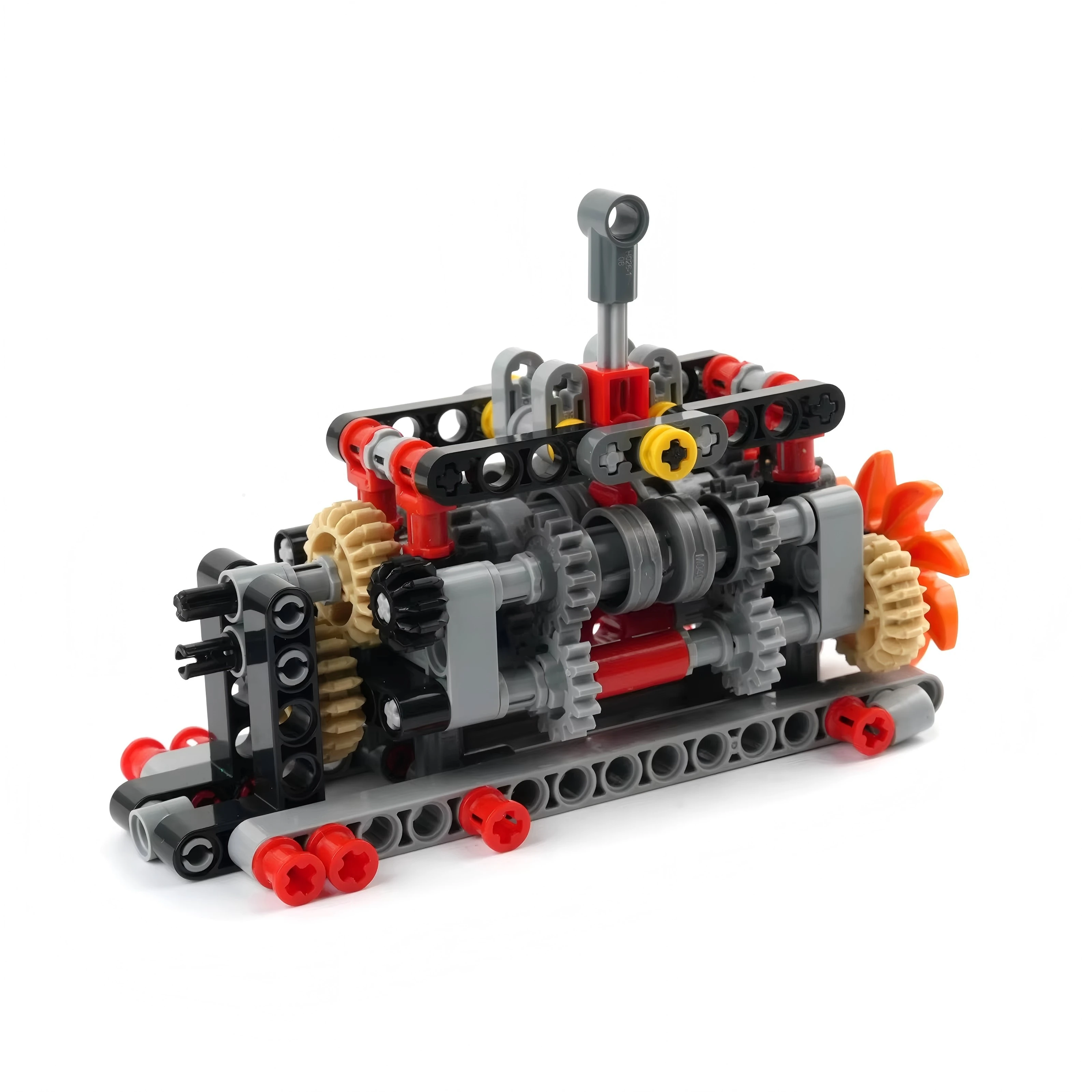MOC Six Speed Block Gearbox with Full Gear Transmission Structure Compatible with Technology Series Mechanical Teaching Model